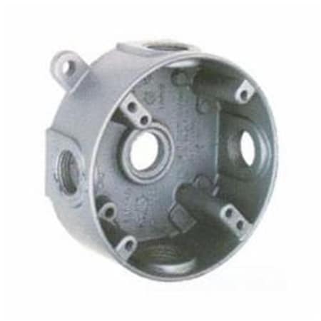 Teddico/Bwf Electrical Box, 16.5 cu in, Outlet Box Type, Die-Cast Metal, Round Shape 1719483